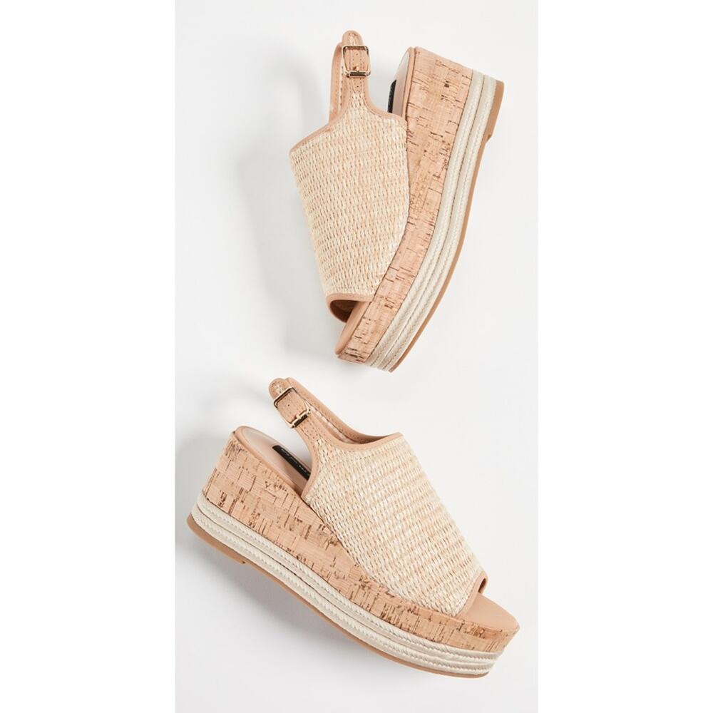 New Steven By Steve Madden Ciera Platform Sandals Natural Multi Women's Size 9